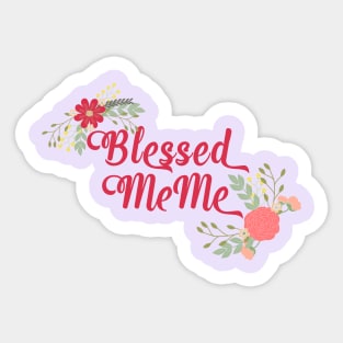 Blessed MeMe Floral Christian Grandma Gift Sticker